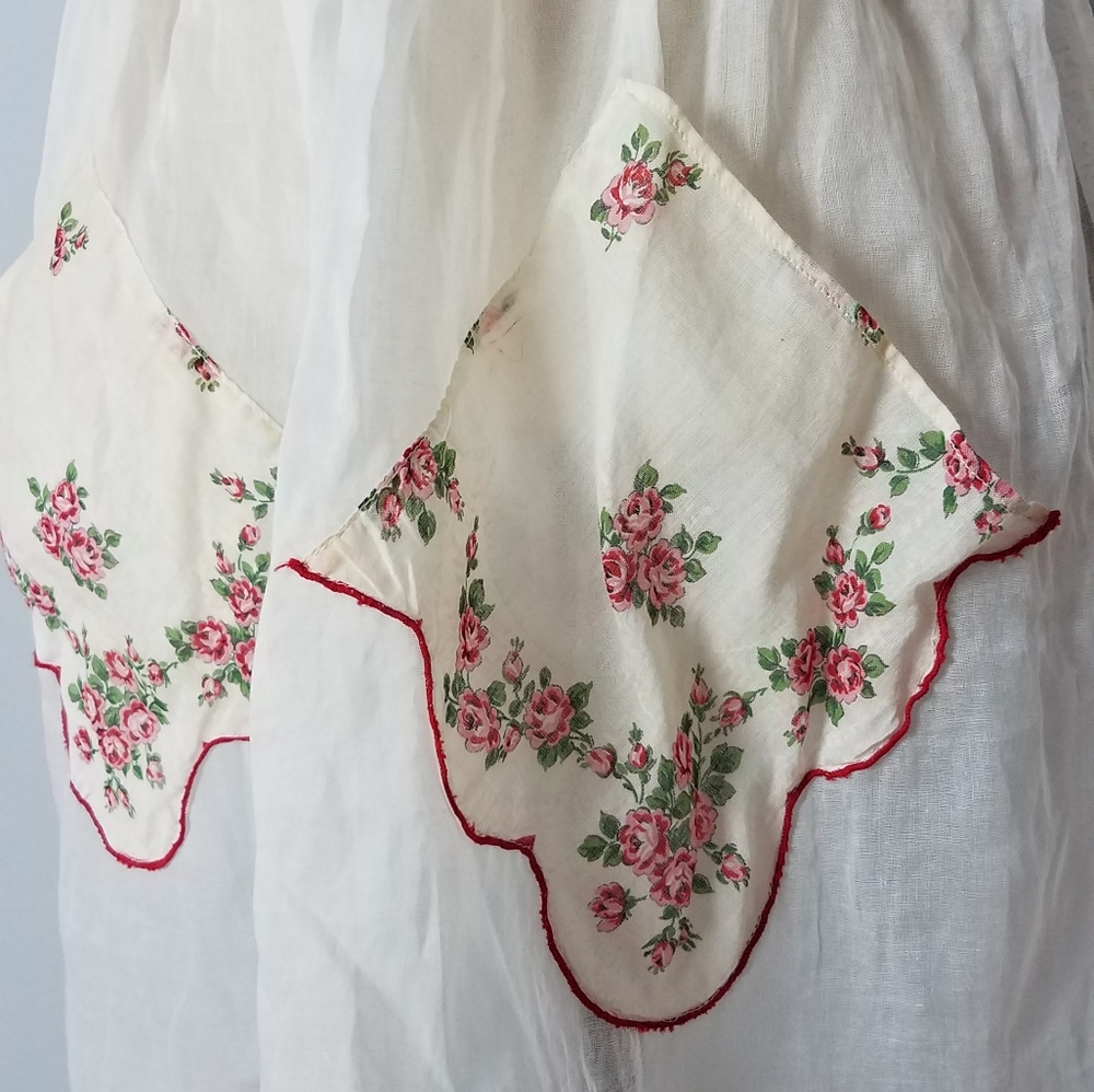 🌹Vintage 1950's Hostess Organza Half Apron Roses